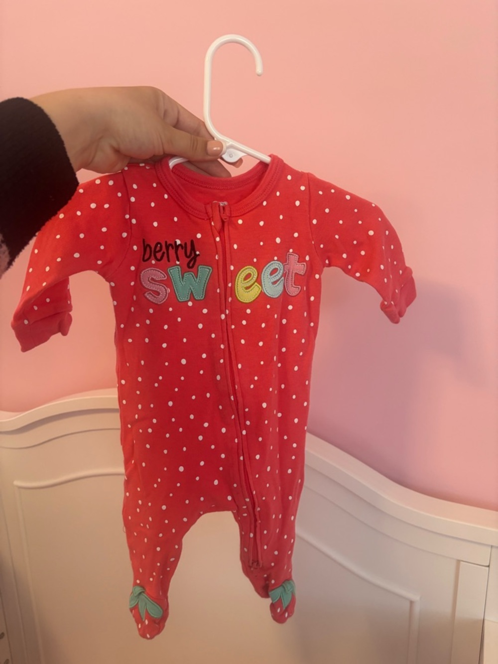 Koala Kids Red Polka Dot 'Berry Sweet' Footed One-Piece